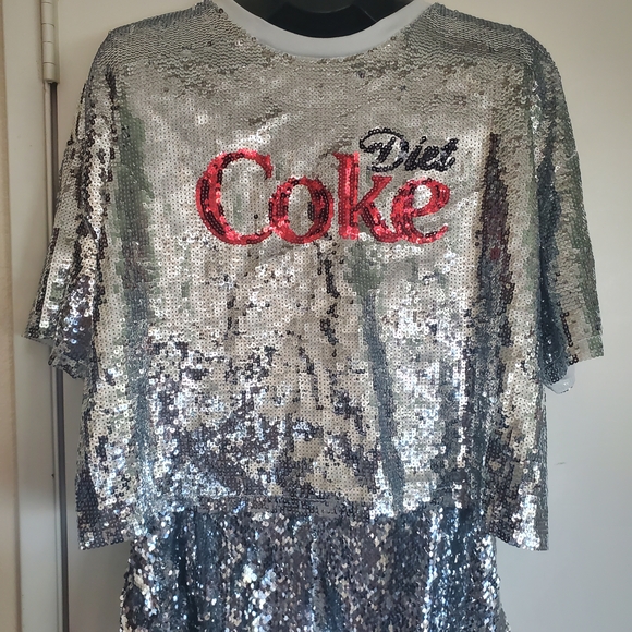 Silver Sequin Diet Coke Top - Picture 1 of 9